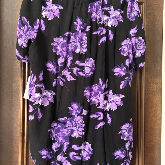 GORGEOUS PURPLE FLORAL PRINT - 20W LONG TUNIC - BY ROAMANS - NEW - Picture 3 of 3